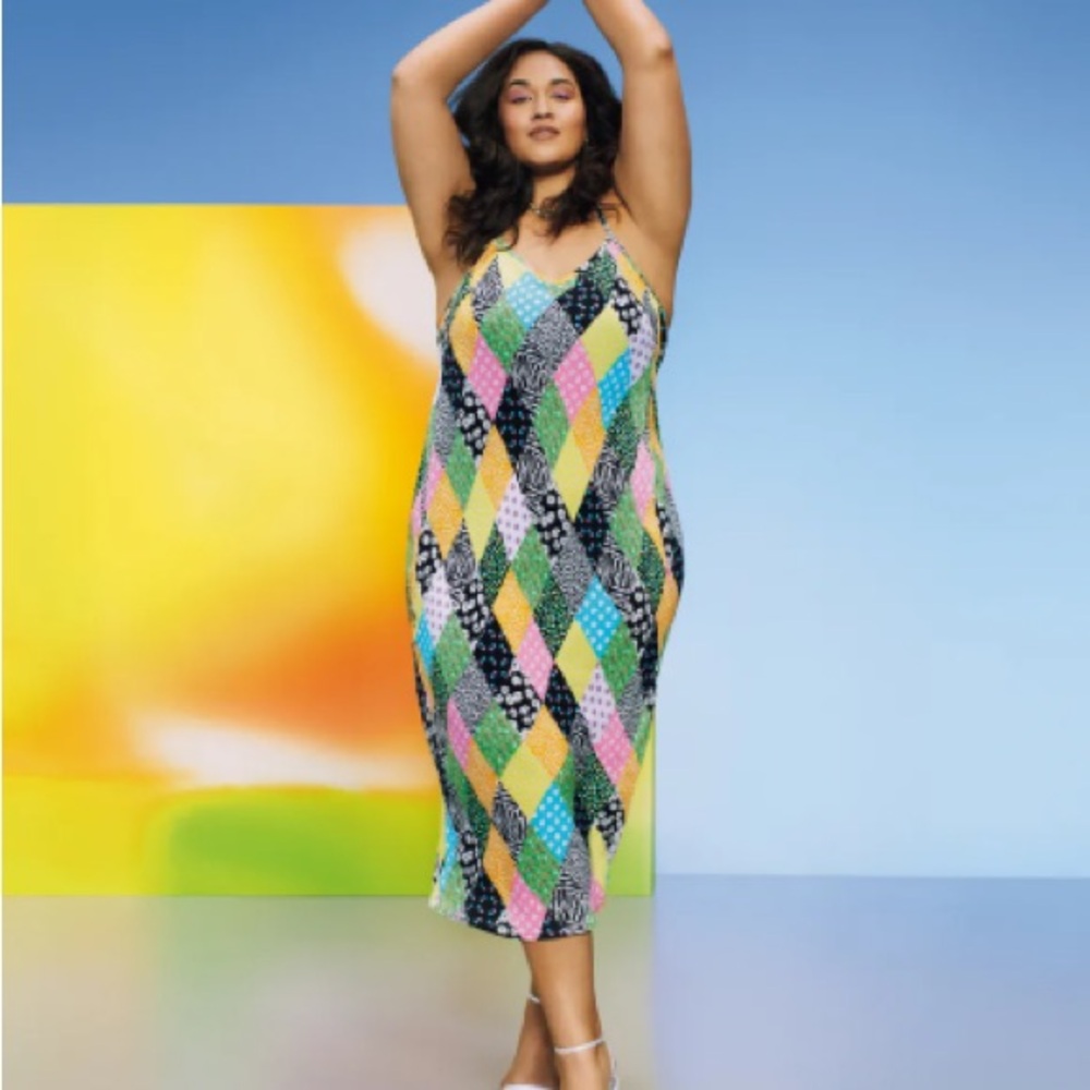 Colorful Geometric Pattern Dress
